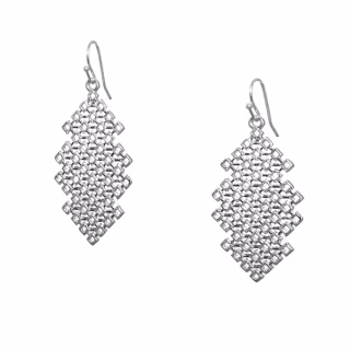 Marlyn Schiff Diamond Shape Mesh Metal Earring