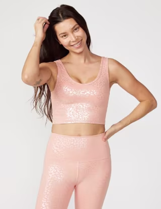 Beyond Yoga Shiny Leopard Cropped Tank