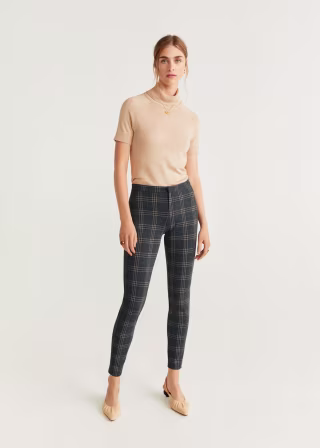 Mango Printed Leggings in Green