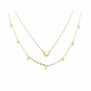 DOUBLE LAYER STARBURST NECKLACE