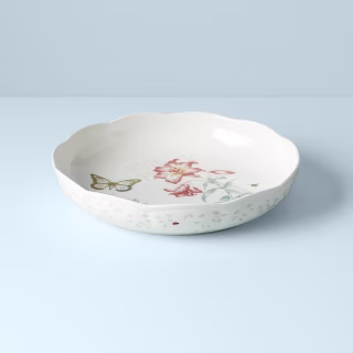 Lenox Butterfly Meadow Gold Low Serving Bowl
