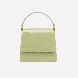 The Fae Top Handle Bag - Sage Green Croc