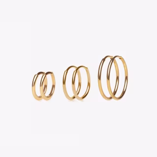 Studs Slim Hoops Bundle - Set of 3