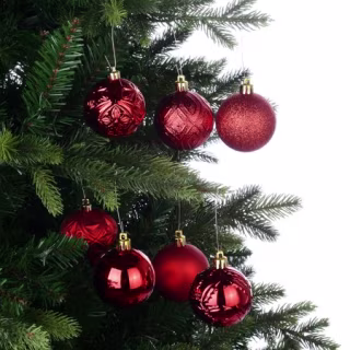 Holiday Time 26 Count Shatterproof Ornaments- Red