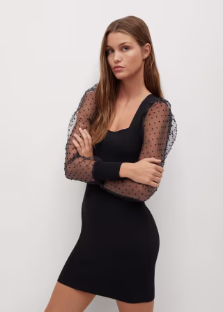 Plumeti Sleeve Dress