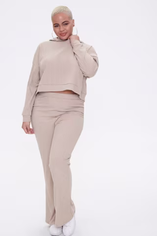 Plus Size Hooded Top & Pants Set