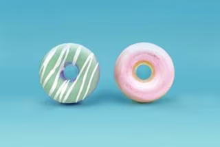 DOUBLE RAINBOW DONUTS SIDEWALK CHALK