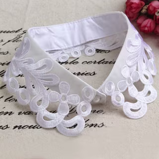 Women Girls Fake False Collar Detachable Lapel Shirt Peter Pan Choker Necklace