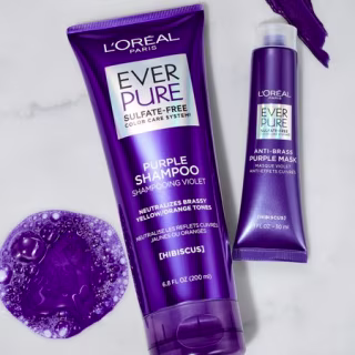 L'Oreal Paris Hair Care EverPure Sulfate Free Brass Toning Purple Shampoo for Blonde, Bleached, Silver, or Brown Highlighted Hair, 6.8 Fl; Oz (Packaging May Vary)