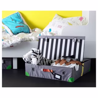 FLYTTBAR Underbed storage box, dark gray22 7/8x22 7/8x5 7/8 "