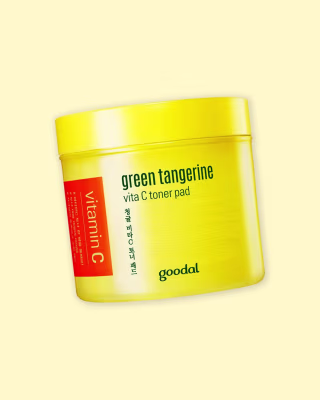 Goodal Green Tangerine Vitamin C Toner Pads with '5-in-1' Effect | Exfoliates, Tones, Brightens, Moisturizes, and Detoxifies Sensitive Skin (70 Pads)