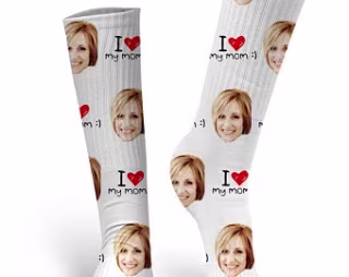 Mother's Day Socks, Custom Face Socks, I love Mom socks, Custom Photo Socks, Personalized Socks, Custom Printed Socks, Mom Socks