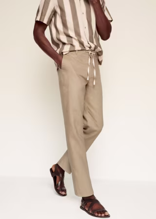 Mango Relaxed Linen Pants