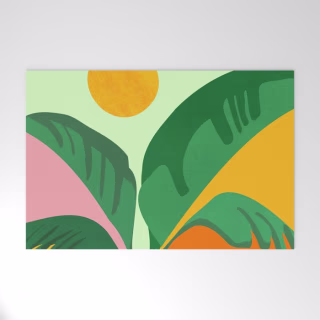 Things Are Looking Up / Tropical Greenery Welcome Mat