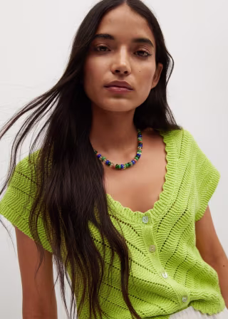 Mango Openwork Knit Top