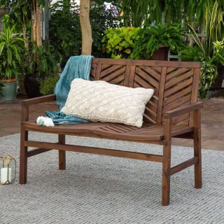 Modern Boho Acacia Wood Outdoor Loveseat