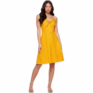 Sofia Jeans by Sofia Vergara Women's Tie Front Midi Dress