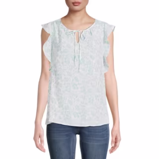 Como Blu Women's Short Flutter Sleeve Blouse