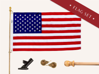 Pre-Assembled 3' x 5' American Flag Set