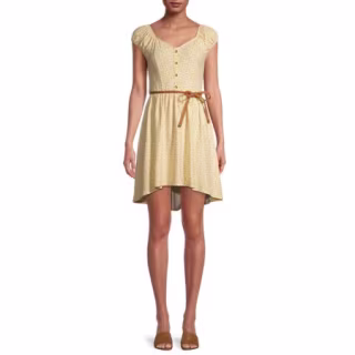 No Boundaries Juniors' Peasant Dress with Belt