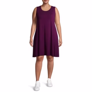 Terra & Sky Women's Plus Size Sleeveless Swing Dress