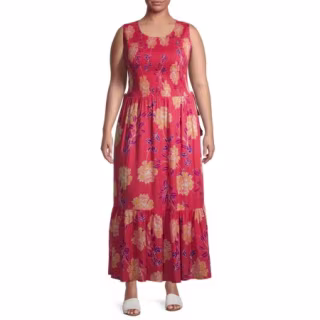 Terra & Sky Women's Plus Size Smocked Tank Dress