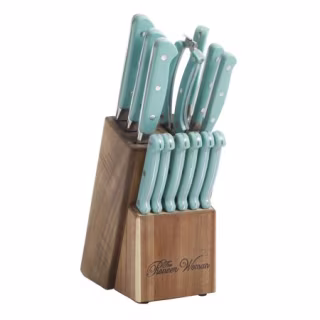 The Pioneer Woman Cowboy Rustic 14-Piece Cutlery Knife Block Set
