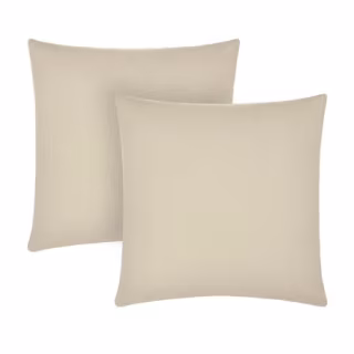 Gap Home Core Solid 2 Pack Decorative Square Throw Pillows Khaki 18" x 18"