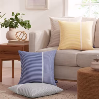 Gap Home Asymmetrical Stripe Decorative Square Throw Pillow Grey 20" x 20"