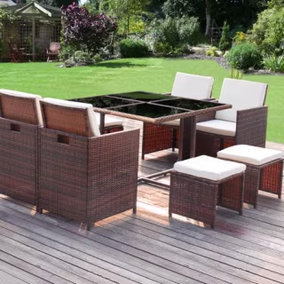 Walnew 9 Pieces Patio Dining Sets Outdoor Furniture