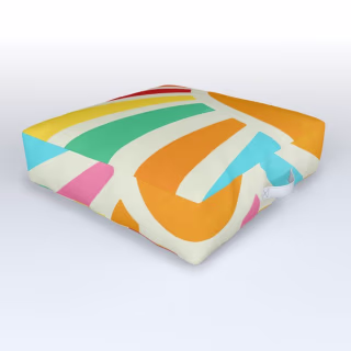 Retro Sunrise: Rainbow Edition Outdoor Floor Cushion