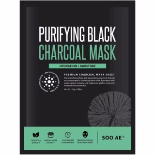 Soo'AE Purifying Black Charcoal Mask Hydration + Moisture, 0.88 oz
