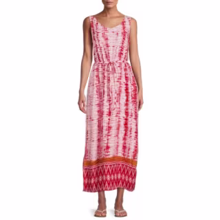 beachlunchlounge Women's V-Neck Printed Dress