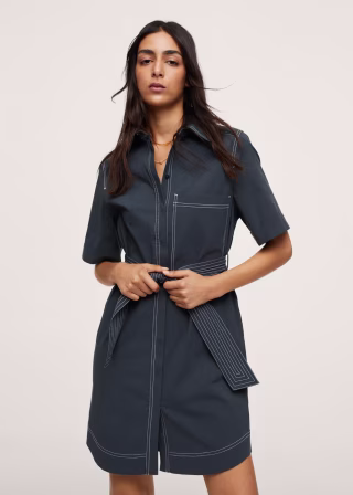 Mango Contrast Seam Dress