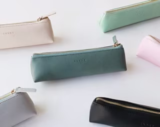 GratitudeNotebook Minimalist Leather Pencil Case