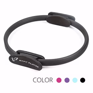 RitFit Pilates Ring - Premium Power Resistance Full Body Toning Fitness Circle - with Carrying Bag and Bonus eBook(Black)