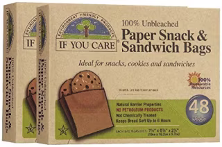 If You Care 100% Unbleached Paper Snack & Sandwich Bags, 48ct, 2pk
