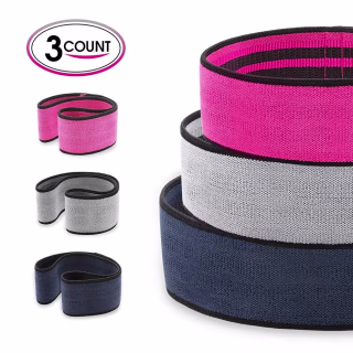 Ikonify 3pcs Hip Band Circle Resistance Fitness Loop Peach Booty Squat Lunge GYM Exercise