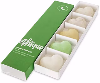 Ethique Eco-Friendly Hair Sampler, 5 Piece Variety Pack Gift Set (3 Shampoos + 2 Conditioners), Sustainable, Plastic Free, 100% Soap Free, Vegan, Plant Based, 100% Compostable and Zero Waste, 5 bars