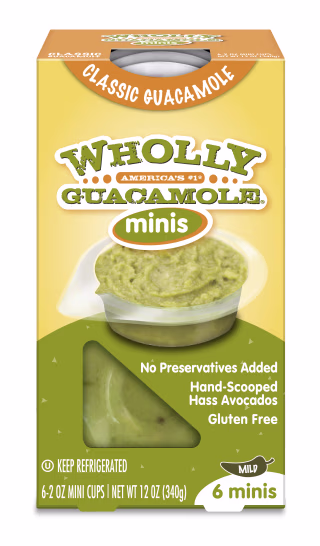 Wholly Guacamole Minis Classic Mild, 6 count, 2 oz