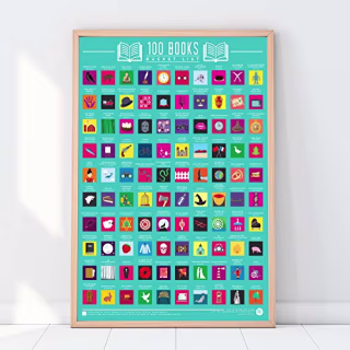 Gift Republic 100 Books Bucket List Poster