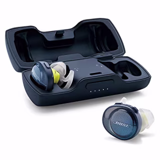 Bose SoundSport Free, True Wireless Sport Headphones, (Sweatproof Bluetooth Headphones for Workouts), Midnight Blue with Citron