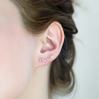 Name Earrings o Minimalist Earrings o Personalized Earrings o Personalized Jewelry o Stud Earring o Gift for Her o BridesMaid Gift o CH08F60