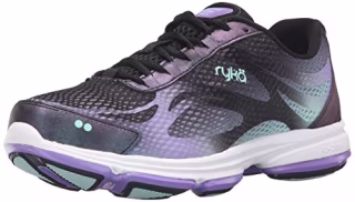 Ryka Women's Devotion Plus 2 Walking Shoe, Black/Purple, 8.5 W US