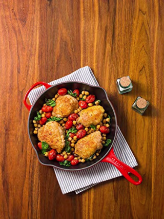 Le Creuset LS2024-2667 10.25"" Enameled Cast Iron Signature Round Skillet-Cherry, 10-1/4-Inch