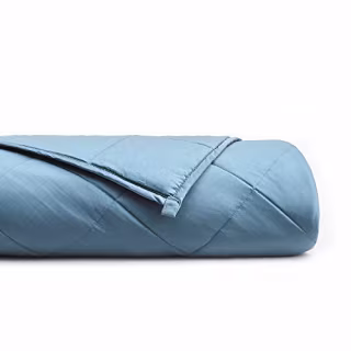 YnM Bamboo Weighted Blanket -- Natural Bamboo Viscose Oeko-Tex Certified Material with Premium Glass Beads (Blue Grey Weighted Blanket, 80''x 87'' 30lbs)