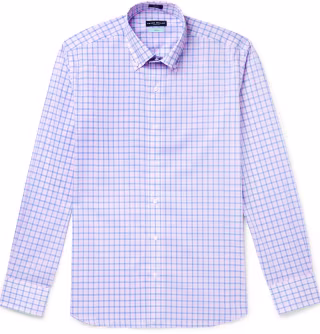 Peter Millar's Capri Slim-Fit Button-Down Collar Checked Cotton Shirt