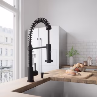 VIGO Edison Matte Black Pull-Down Spray Kitchen Faucet