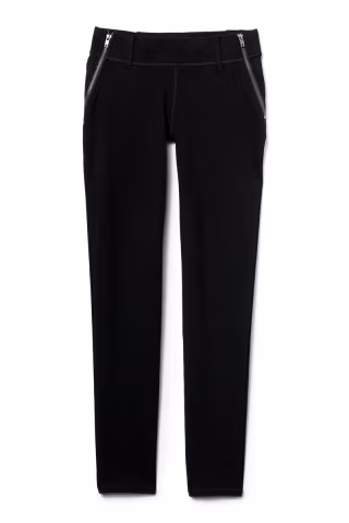Seven7 Adaptive Seated High-Rise Ponte Leggings w/ Two Zippers in Caviar