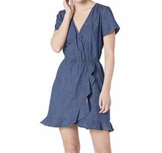 J.Crew Mercantile Short-Sleeve Ruffle Wrap Dress